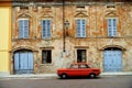 Red car on Italian street Royalty Free Stock Photo