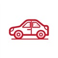 Red Car Outline Icon White Background Royalty Free Stock Photo