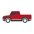 Red car pick up in cartoon style flat design isolated Royalty Free Stock Photo