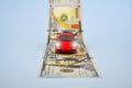 Red car on a road made of money Royalty Free Stock Photo