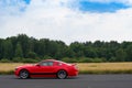 Red car rushing Royalty Free Stock Photo