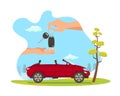 Red Car Sale Flat Cartoon Vector Illustration Royalty Free Stock Photo