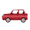 Red car. Side view vector illustration in trendy flat style, isolated on white background Royalty Free Stock Photo