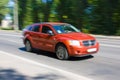 Red Car Speeding Royalty Free Stock Photo