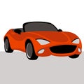 Red car stylized vector illustration flat style Royalty Free Stock Photo