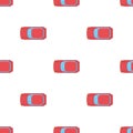 Red car top view pattern seamless vector Royalty Free Stock Photo