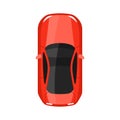 Red car top view vector illustration. Sport car illustration. Royalty Free Stock Photo