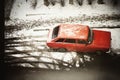 Red car top view Royalty Free Stock Photo