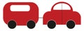 Red car wih trailor, icon Royalty Free Stock Photo