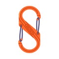 Red Carabiner or Karabiner as Clip and Shackle Vector Illustration