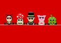 Red Card Ladybug Fly Agaric Chimney Sweep Pig And Cloverleaf Sunglasses Royalty Free Stock Photo