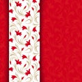 Red card with floral pattern.