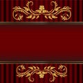 Red card with golden floral border