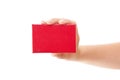 Red card in human hand Royalty Free Stock Photo
