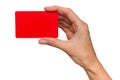 Red card in woman's hand Royalty Free Stock Photo