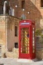 Red cardphone booth in Valletta, Malta Royalty Free Stock Photo