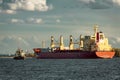 Red cargo ship Royalty Free Stock Photo