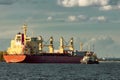 Red cargo ship Royalty Free Stock Photo