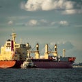 Red cargo ship Royalty Free Stock Photo