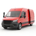 Red cargo van isolated on white background Royalty Free Stock Photo