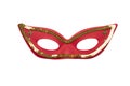 Red carnival mask with golden beads Royalty Free Stock Photo