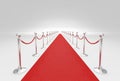 Red carpet and barrier rope Royalty Free Stock Photo