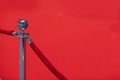Red carpet barrier rope. VIP private entrance Royalty Free Stock Photo