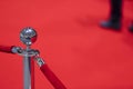 Red carpet barrier rope. VIP private entrance Royalty Free Stock Photo