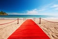 Red carpet beach. Generate Ai