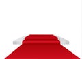 Red carpet on a circular podium.the podium of winners.vector illustration.Stage with for Award Ceremony Royalty Free Stock Photo