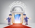 Red carpet door to Success Royalty Free Stock Photo