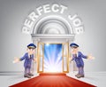 Red carpet door to your Perfect Job Royalty Free Stock Photo