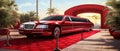 Red Carpet Entrance And Limousine For A Glamorous Event
