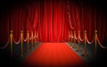 Red carpet and gold barriers with red rope Royalty Free Stock Photo