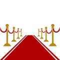 Red carpet with gold barriers vector