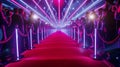 red carpet and golden barrier Royalty Free Stock Photo