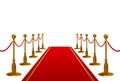 Red carpet with golden barriers and rope Royalty Free Stock Photo