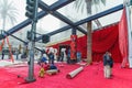 Red carpet. Hollywood Blvd getting ready for the 90th Academy Awards, the 2018 Oscars ceremony Royalty Free Stock Photo