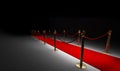 Red carpet isolated on black