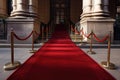 red carpet leading to captivating performance or grand opening