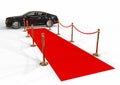 Red carpet and limousine