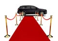 Red carpet and a luxury SUV Royalty Free Stock Photo