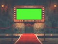 Red carpet outside vintage movie house Royalty Free Stock Photo