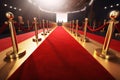 a red carpet rolled out at a well-known film festival, with the iconic awards ceremony logo in view Royalty Free Stock Photo