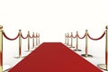 Red carpet with rope barrier