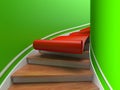 Red carpet on spiral staircases Royalty Free Stock Photo