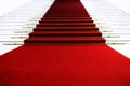 Red carpet on staircase Royalty Free Stock Photo
