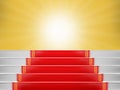 Red carpet Staircase with space for text,3D VIP