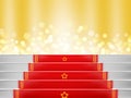 Red carpet Staircase with space for text,3D VIP