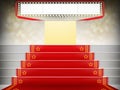 Red carpet Staircase with space for text,3D VIP